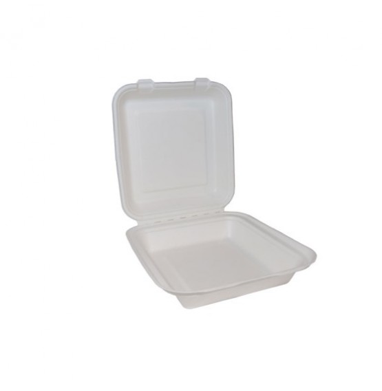 Bagasse Square Lunch Box 8"